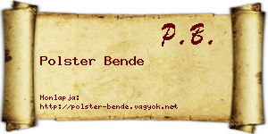 Polster Bende névjegykártya